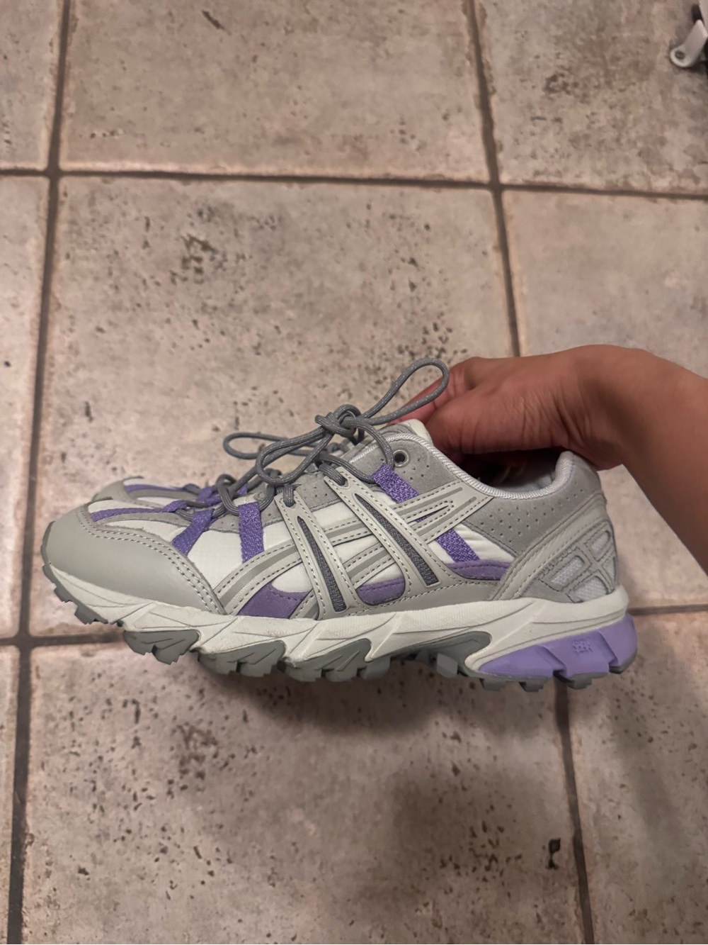 Asics Women's Gray and Lavender Trail Sneaker